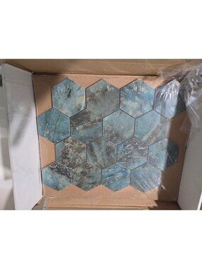 1 Tile Maximo Durable Tile With Hexagonal Shape & Blue Marble Finish Protected*N